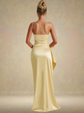 Satin Maxikleid One Shoulder Elegant – Amira