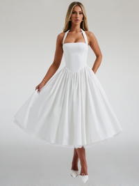 Midikleid Halterneck Vintage Stil Elegant – Clara