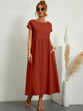 Sommerkleid Elegant Luftig Mit Taschen Freizeit – Lurevia