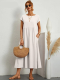 Sommerkleid Elegant Luftig Mit Taschen Freizeit – Lurevia