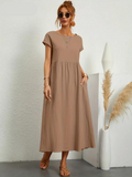 Sommerkleid Elegant Luftig Mit Taschen Freizeit – Lurevia