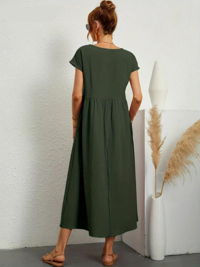 Sommerkleid Elegant Luftig Mit Taschen Freizeit – Lurevia