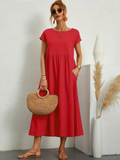 Sommerkleid Elegant Luftig Mit Taschen Freizeit – Lurevia
