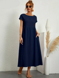 Sommerkleid Elegant Luftig Mit Taschen Freizeit – Lurevia