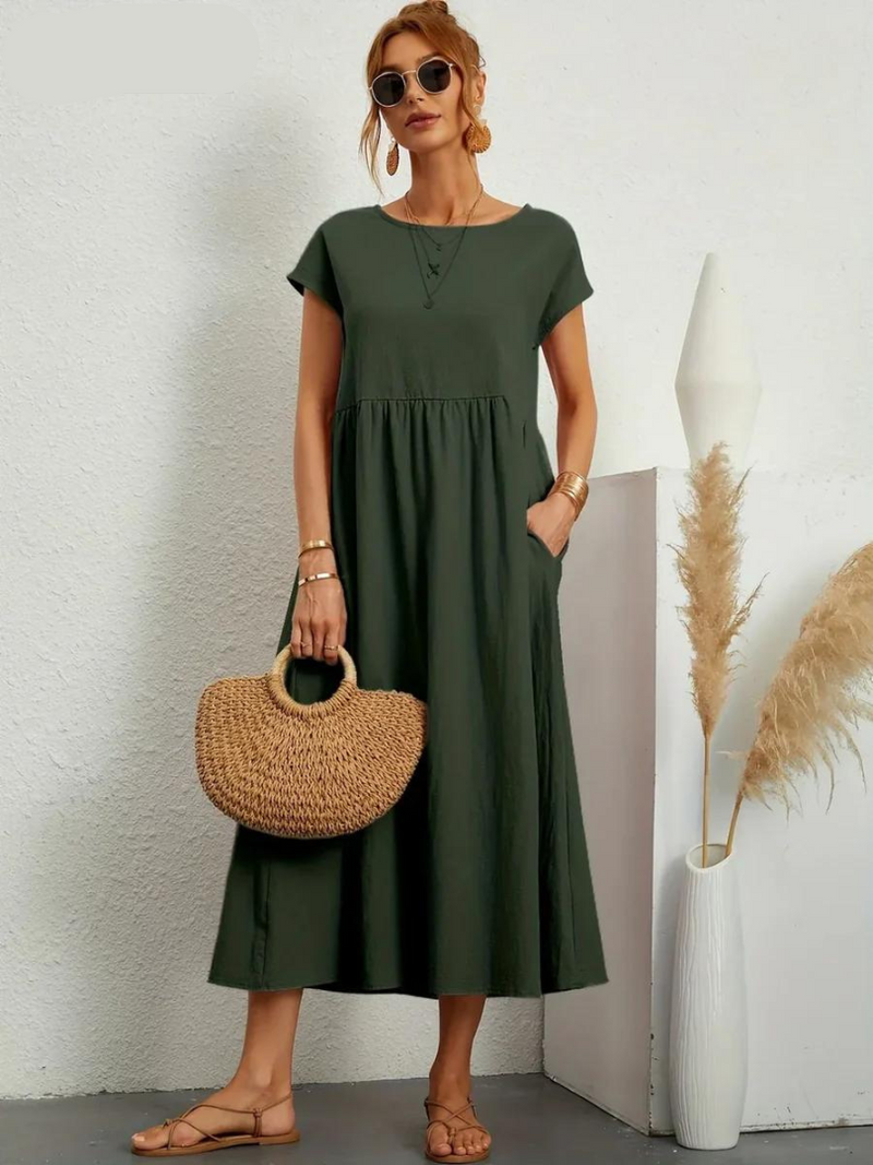 Sommerkleid Elegant Luftig Mit Taschen Freizeit – Lurevia
