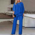 Zweiteiliges Damen Outfit schulterfrei aus Chiffon – Elenya