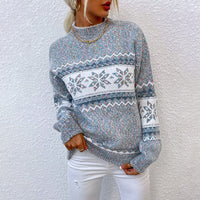 Damen Winterpullover weich mit Schneeflockenmotiv – Elodie