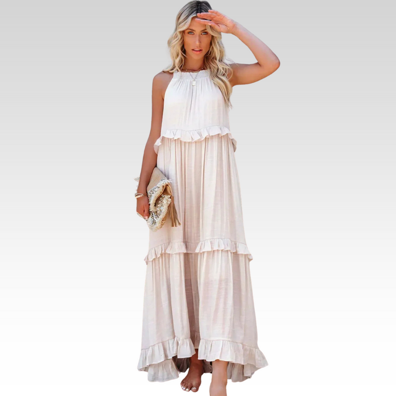 Sommerkleid Neckholder A-Linie Luftig Boho – Feliora
