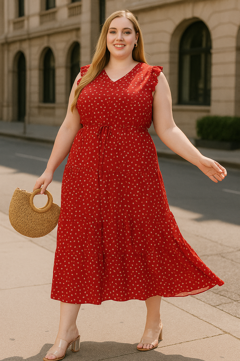 Ärmelloses Damen-Sommerkleid mit Punktemuster – Mia