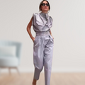 Damen Jumpsuit Elegant Tailliert Mit Gürtel Alltag – Serenya