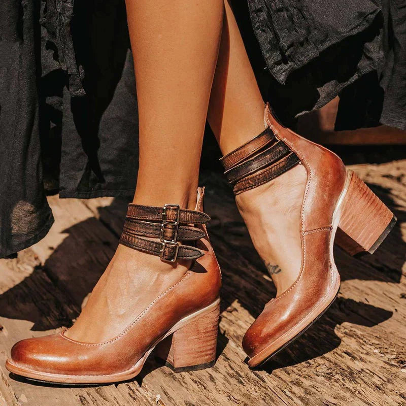 Damen Leder High Heels elegant zeitlos Komfort – Bellavie