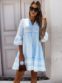 Sommerkleid mit Boho-Muster und Rüschenärmeln – Lena
