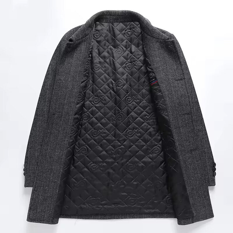 Eleganter Herrenmantel mit warmem Futter und modernem Schnitt – Ravion