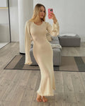 Strick Maxikleid Warm Elegant Locker Winterlook – Noralya