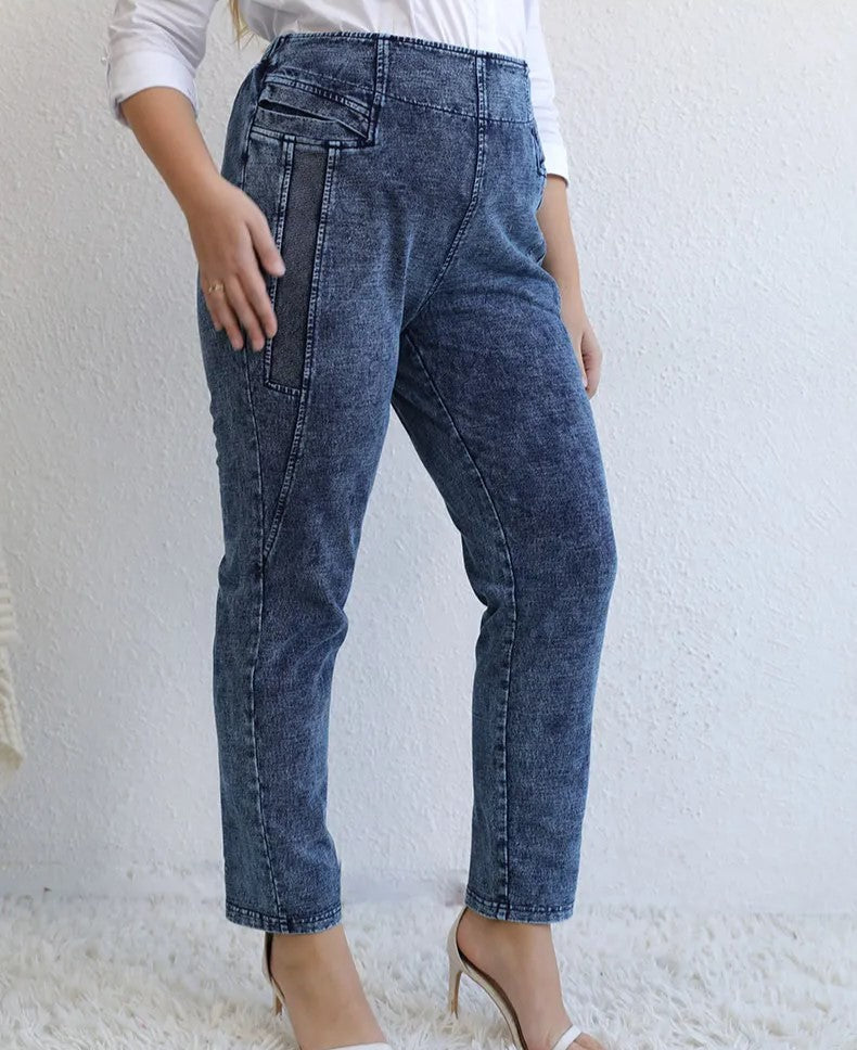 Mom-Jeans Baumwolle High Waist Plus Size – Clara