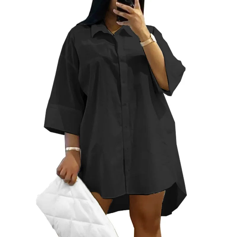 Lockeres Plus Size Hemdkleid für Damen – Olivia