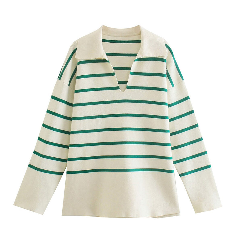 Damen Pullover mit Streifen und bequemer Passform – Lina