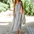 Handgefertigtes Baumwollkleid Damen Sommer bequem langlebig – Florina