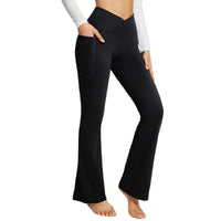Elastische Damen-Yogahose mit V-Taille & Taschen – Luna