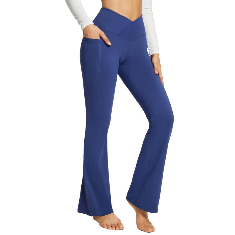 Elastische Damen-Yogahose mit V-Taille & Taschen – Luna