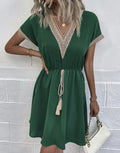 Boho Kleid Damen locker leicht Häkelbesatz Sommer – AmaraBelle
