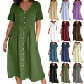Sommerkleid Damen Knopfleiste elegant bequem hochwertig – Elanora