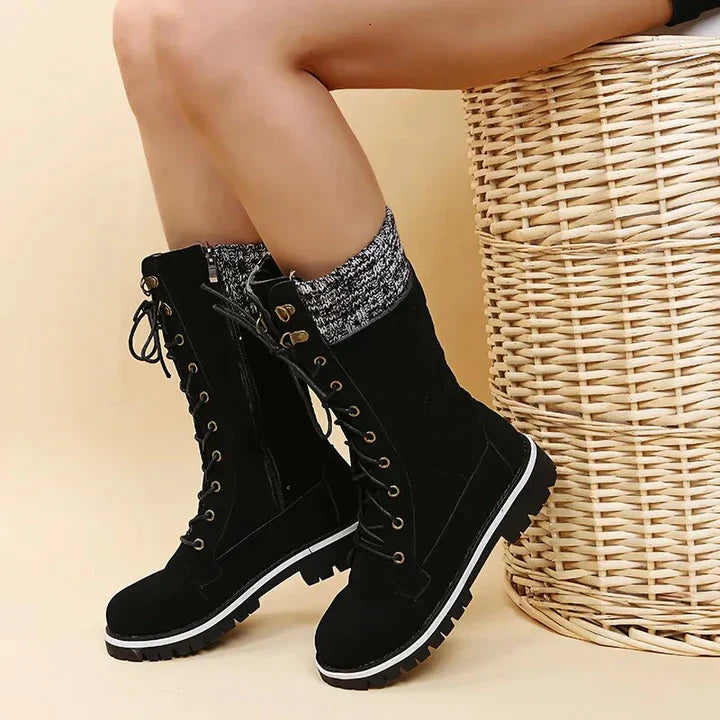Stylische Winterstiefel mit Plüsch und Plateausohle – Katharina