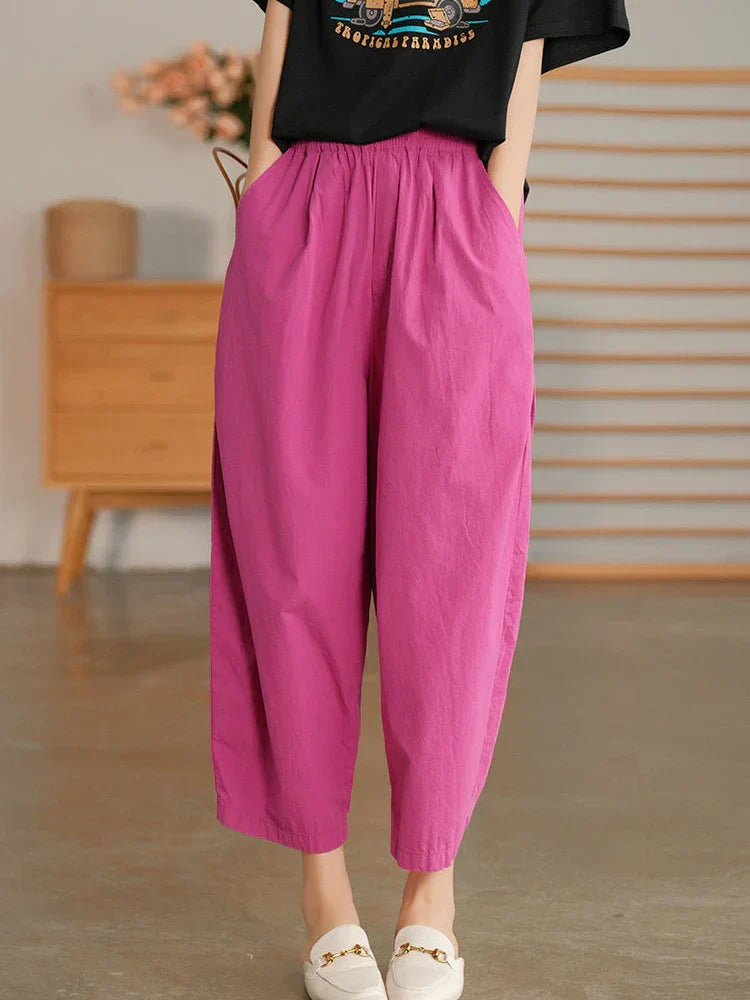 Damen Haremshose Baumwolle Sommer Bequem Retro – Livia