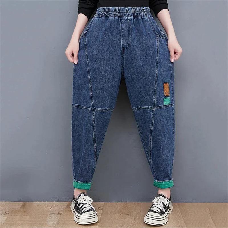 Knöchellange Baggy-Jeans High Waist Plus Size – Amelie