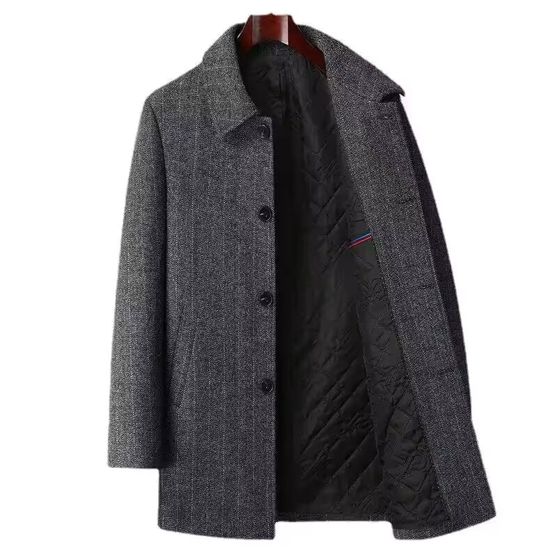 Eleganter Herrenmantel mit warmem Futter und modernem Schnitt – Ravion