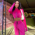 Samt Hausanzug mit Crop Top für Damen – Chaya
