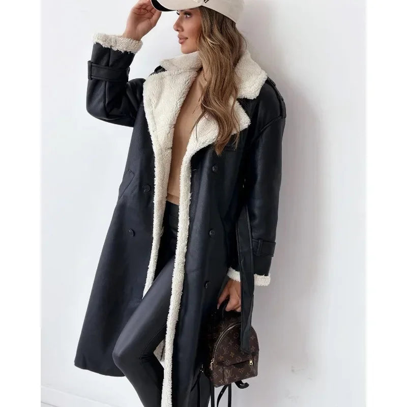 Eleganter Wintermantel mit Teddyfutter für kalte Tage – Edelina