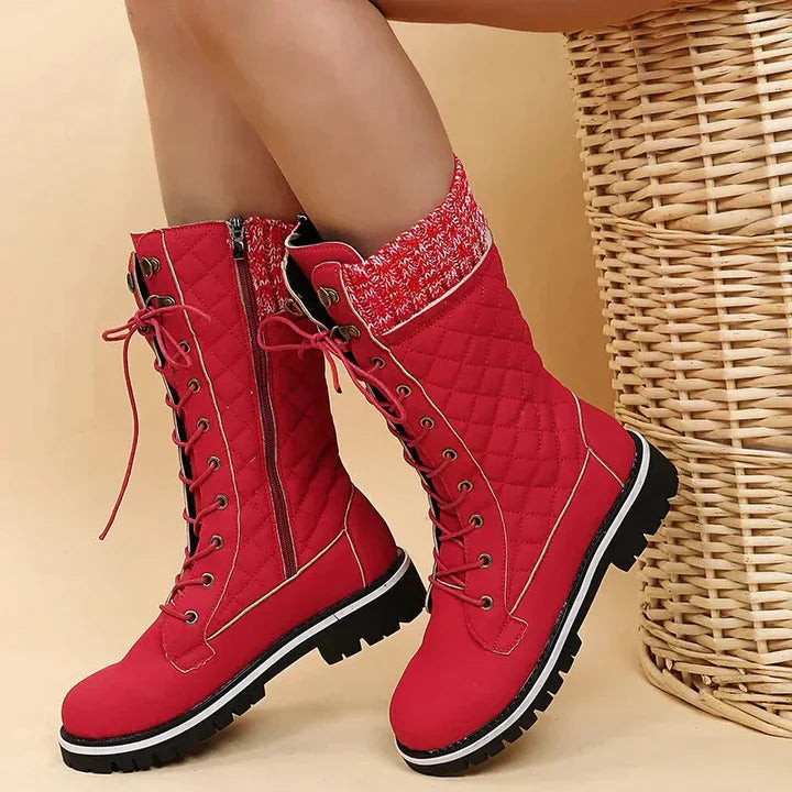 Stylische Winterstiefel mit Plüsch und Plateausohle – Katharina