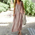 Handgefertigtes Baumwollkleid Damen Sommer bequem langlebig – Florina