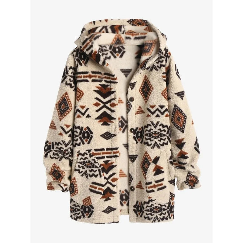 Flauschiger Azteken-Cardigan für Damen – Maya