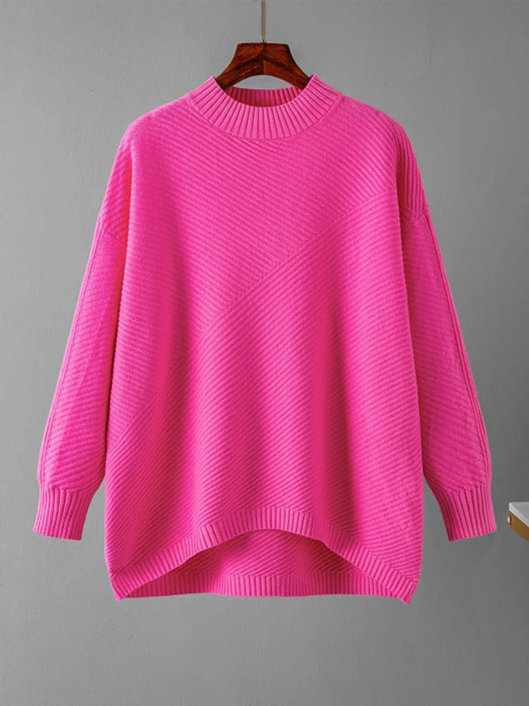 Gerippter Oversize-Strickpullover für Damen – Lina