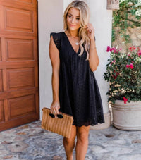 V-Ausschnitt Partykleid mit Taschen Damen – Saralya