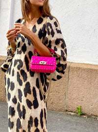 Damen Kleid Animal Print Locker Midi Chic – Nora
