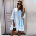 Sommerliches Boho Rüschenkleid mit ausgestellten Ärmeln – Lena