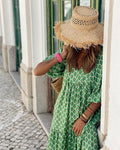 Langes Boho Kleid Damen elegant locker Sommerstil – Elanvia