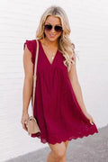 V-Ausschnitt Partykleid mit Taschen Damen – Saralya