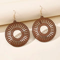Retro Holzohrringe mit geometrischem Muster – Sophia
