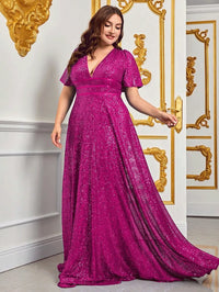 Elegantes Pailletten-Maxikleid in Übergröße für Damen – Sophie