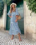 Langes Boho Kleid Damen elegant locker Sommerstil – Elanvia