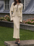 Elegantes Langkleid Bodenlang mit V-Ausschnitt – Merina