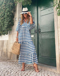 Langes Boho Kleid Damen elegant locker Sommerstil – Elanvia