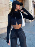Samt Hausanzug mit Crop Top für Damen – Chaya