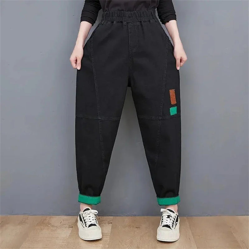 Knöchellange Baggy-Jeans High Waist Plus Size – Amelie