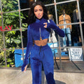 Samt Hausanzug mit Crop Top für Damen – Chaya
