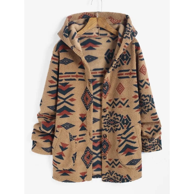 Flauschiger Azteken-Cardigan für Damen – Maya